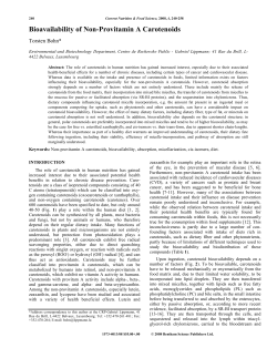 Bioavailability of Non-Provitamin A Carotenoids