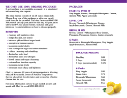 Juice Cleanse Menu - Nature`s Temptations