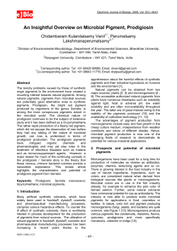 An Insightful Overview on Microbial Pigment, Prodigiosin