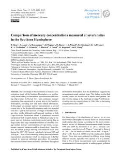 Comparison of mercury concentrations measured at several sites in