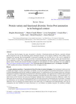 B Boeckmann et al. Protein variety and functional diversity: Swiss