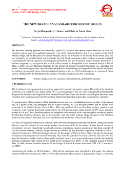 THE NEW BRAZILIAN STANDARD FOR SEISMIC DESIGN