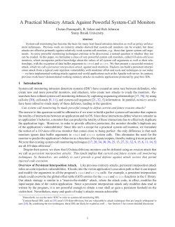 A Practical Mimicry Attack Against Powerful System