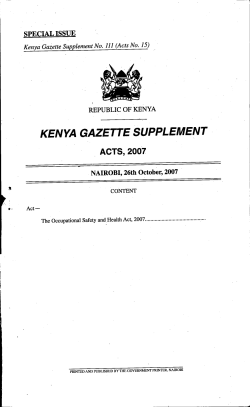 The Occupational Safety and Health Act, 2007