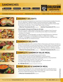 sandwiches - Coliseum Caterers