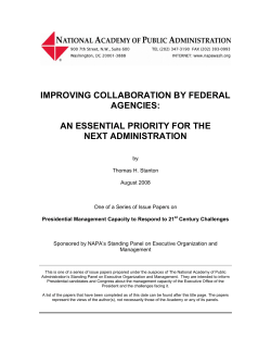 IMPROVING COLLABORATION BY FEDERAL AGENCIES: AN