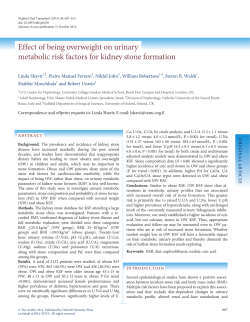 Effect of being overweight on urinary metabolic