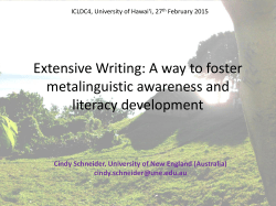 Extensive Writing: A way to foster metalinguistic awareness