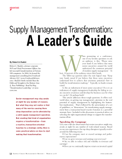 Supply Management Transformation