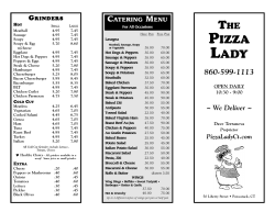 Full Menu - The Pizza Lady