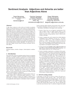 Sentiment Analysis: Adjectives and Adverbs are