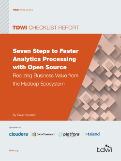 Seven Steps to Faster Analytics Processing with Open Source