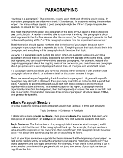 PARAGRAPHING