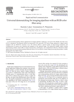 Universal demosaicking for imaging pipelines with an RGB color