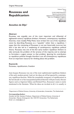 Rousseau and Republicanism