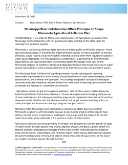Mississippi River Collaborative Offers Principles to Shape