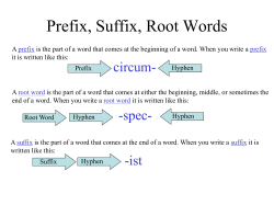 Prefix, Suffix, Root Words