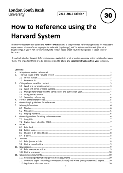 How to Reference using the Harvard System - My LSBU
