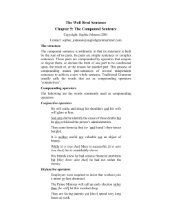 The Compound Sentence - English Grammar Tutor