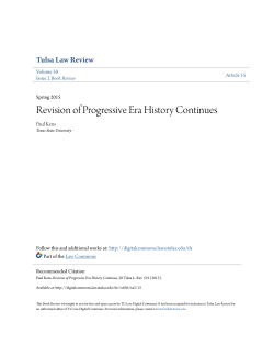 Revision of Progressive Era History Continues