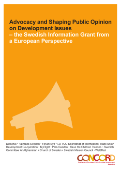 Advocacy and Shaping Public Opinion on Development Issues &ndash; the