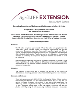 Controlling Populations of Bollworm and Fall Armyworm in Non