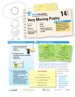 Very Moving Poetry (with Activity Sheet)