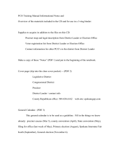 PCO training manual informational notes