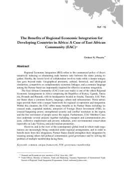 The Benefits of Regional Economic Integration for Developing
