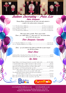 Balloon Decorating - Price List