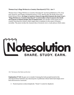 Thomas Gray`s Elegy Written in a Country Churchyard (1751) – Jan