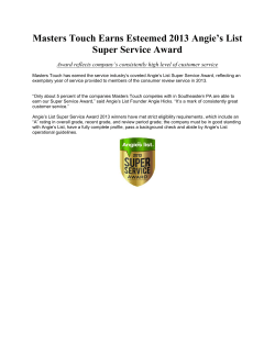 Masters Touch Earns Esteemed 2013 Angie`s List Super Service