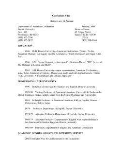 Curriculum Vitae - Researchers @ Brown