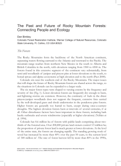 The Past and Future of Rocky Mountain Forests: Connecting People