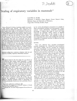 Scaling of respiratory variables in mammals1.