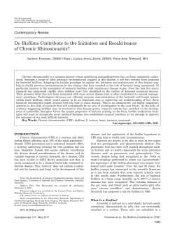 Do biofilms contribute to the initiation and recalcitrance of chronic
