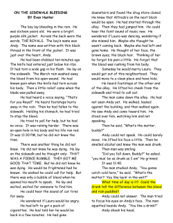 ON THE SIDEWALK BLEEDING