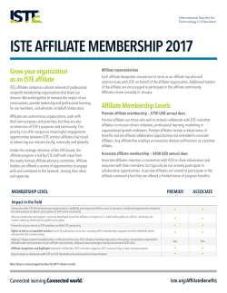 ISTE AFFILIATE MEMBERSHIP 2017