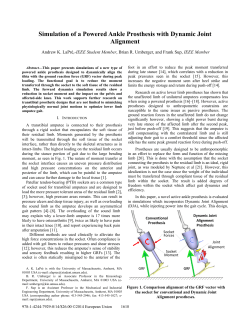 Simulation of a Powered Ankle Prosthesis with Dynamic Joint