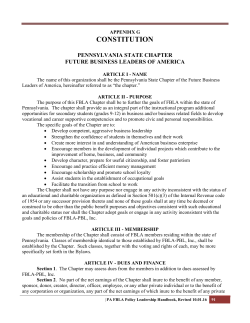 PA FBLA Constitution and Bylaws