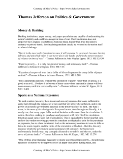 Thomas Jefferson on Politics_Money and Banking