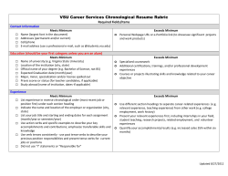 Chronological Resume Rubric