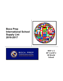 Boca Prep International School Supply List 2016-2017