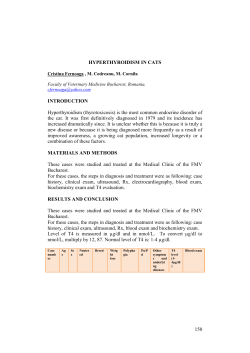 150 HYPERTHYROIDISM IN CATS INTRODUCTION