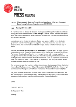 Shakespeare`s Globe performs Hamlet to audience of Syrian