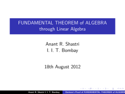 FUNDAMENTAL THEOREM of ALGEBRA through Linear