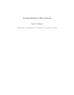 An Introduction to Real Analysis John K. Hunter