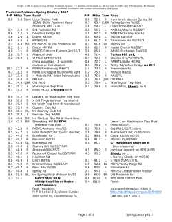 Spring Century 2017 cue sheet