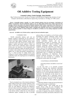 Oil Additive Testing Equipment - The Scientific Journal of Rezekne