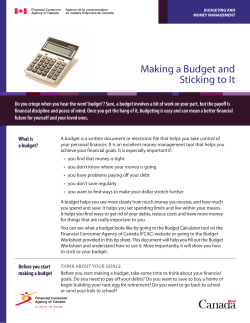 Making a Budget and Sticking to It